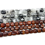 Rutilated Quartz Red Tiger Eye Beads 15'' Faceted Square DIY Loose Beads