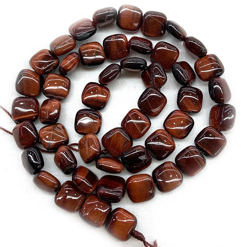Rutilated Quartz Red Tiger Eye Beads 15'' Faceted Square DIY Loose Beads