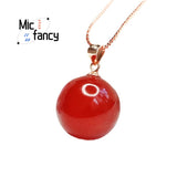 S925 Red Agate Beads Pendant Chalcedony Necklace Women Gift