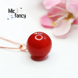 S925 Red Agate Beads Pendant Chalcedony Necklace Women Gift