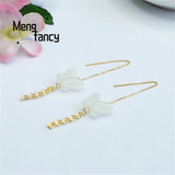 S925 Silver Hetian Jade Butterfly Phoenix Tail Ear Hook Charm