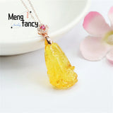S925 Silver Inlaid Pearl Amber Cabbage Necklace Women Jewelry