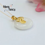 S925 Silver Hetian Jade Safety Clasp Ruyifu Necklace