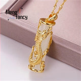 S925 Silver Hotan Jade Dragon Phoenix Necklace Couple Pendants