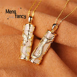 S925 Silver Hotan Jade Dragon Phoenix Necklace Couple Pendants