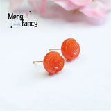 S925 Silver Yanyuan Agate Rose Ear Hook Earring Couple Charm Women Jewelry