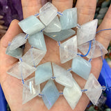 Sakura Agate Amethyst Aquamarine Stone Beads 15'' Rhombus Square DIY Loose Beads