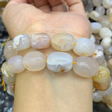 Natural Sakura Agate Beads 15'' Pink DIY Loose Beads Jewelry Making Women