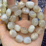Natural Sakura Agate Beads 15'' Pink DIY Loose Beads Jewelry Making Women