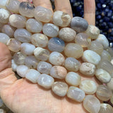 Natural Sakura Agate Beads 15'' Pink DIY Loose Beads Jewelry Making Women