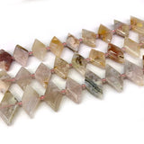 Sakura Agate Moonstone Labradorite Stone Beads 15'' Rhombus Square DIY Loose
