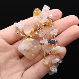 Sakura Agate Perfume Bottle Necklace - Essential Oil Diffuser Pendant