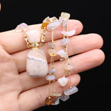 Sakura Agate Perfume Bottle Necklace - Essential Oil Diffuser Pendant
