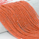 Natural Salmon Agate Faceted Round Beads 2.3mm / 2.8mm