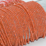 Natural Salmon Agate Faceted Round Beads 2.3mm / 2.8mm