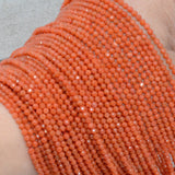 Natural Salmon Agate Faceted Round Beads 2.3mm / 2.8mm