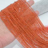 Natural Salmon Agate Faceted Round Beads 2.3mm / 2.8mm
