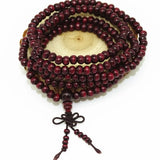 Natural Sandalwood 6mm Beads Bracelet Retro 108 Wood Beads Multilayer