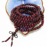 Natural Sandalwood 6mm Beads Bracelet Retro 108 Wood Beads Multilayer