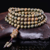 Natural Sandalwood 8mm108 Buddhist Bracelet Unisex Rosary Wooden Jewelry