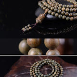 Natural Sandalwood 8mm108 Buddhist Bracelet Unisex Rosary Wooden Jewelry