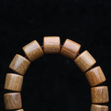 Green Sandalwood Beads 12mm Elastic Bracelet Buddhist Prayer Yoga Wooden Beads
