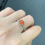 Natural Sanidine Sunstone Ring Adjustable Heart Jewelry Women Gift