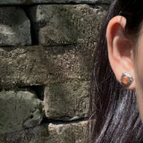 Sanidine Sunstone Earrings S925 Silver Studs Delicate Jewelry Gift