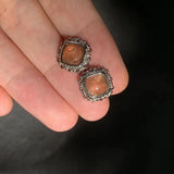 Sanidine Sunstone Earrings S925 Silver Studs Delicate Jewelry Gift