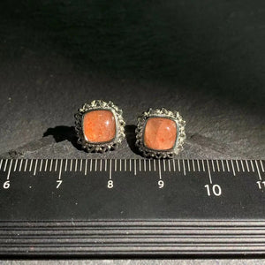 Sanidine Sunstone Earrings S925 Silver Studs Delicate Jewelry Gift