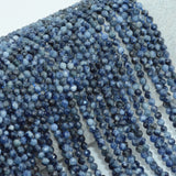 African Natural Sapphire Faceted Round Beads 4mm