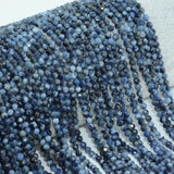 African Natural Sapphire Faceted Round Beads 4mm