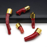 Natural Bamboo Coral Pendant for Jewelry Making Diy