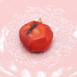 Bamboo Coral Pendant Red Geometric Charm for Jewelry Making