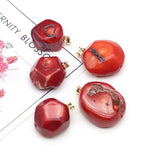 Bamboo Coral Pendant Red Geometric Charm for Jewelry Making