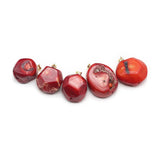 Bamboo Coral Pendant Red Geometric Charm for Jewelry Making