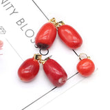 Bamboo Coral Pendant Water Drop Shape Jewelry Making Diy Necklace Bracelet