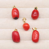 Bamboo Coral Pendant Water Drop Shape Jewelry Making Diy Necklace Bracelet