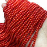 Natural Sea Bamboo Red Coral Beads 2-9mm Round Bead Jewelry Making