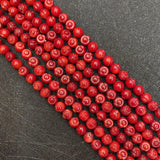 7mm Red Coral Rose Flower Beads for Jewelry Making
