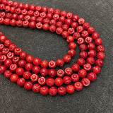 7mm Red Coral Rose Flower Beads for Jewelry Making