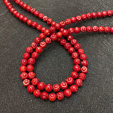 7mm Red Coral Rose Flower Beads for Jewelry Making