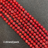 7mm Red Coral Rose Flower Beads for Jewelry Making