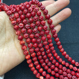 7mm Red Coral Rose Flower Beads for Jewelry Making