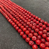 7mm Red Coral Rose Flower Beads for Jewelry Making