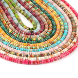 Sea Sediment Stone Beads Cylindrical Loose Beads Jewelry Making 124pcs