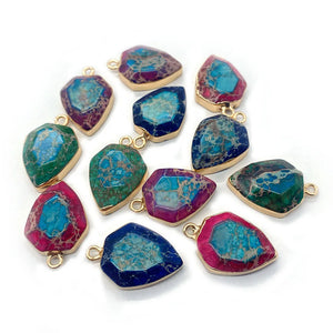 Imperial Stone Shield Shape Stone Pendants for Jewelry Making