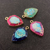 Imperial Stone Shield Shape Stone Pendants for Jewelry Making