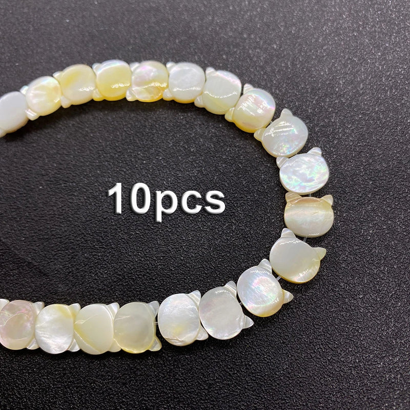 Sea Shell Beads 9x10mm Cat Head Shape DIY Necklace Earrings Jewelry