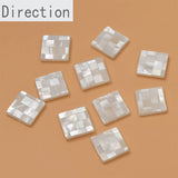Sea Shell Mosaic Pink Square Love DIY Earrings 1PCS